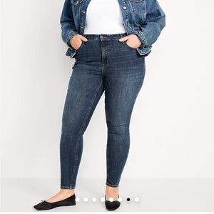 Old Navy high-rise jeans rockstar super skinny secret smooth pockets dark wash